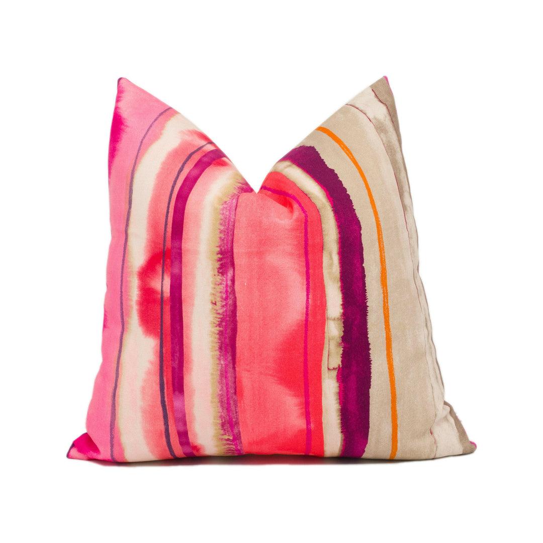 Harlequin - Demeter Stripe - Hot Pink / Fuchsia / Shell - Stunning Modern Stripe Cushion Cover - Handmade Throw Pillow - Designer Home Décor.