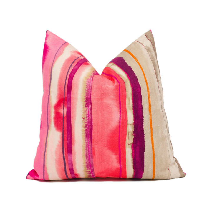 Harlequin - Demeter Stripe - Hot Pink / Fuchsia / Shell - Stunning Modern Stripe Cushion Cover - Handmade Throw Pillow - Designer Home Décor.