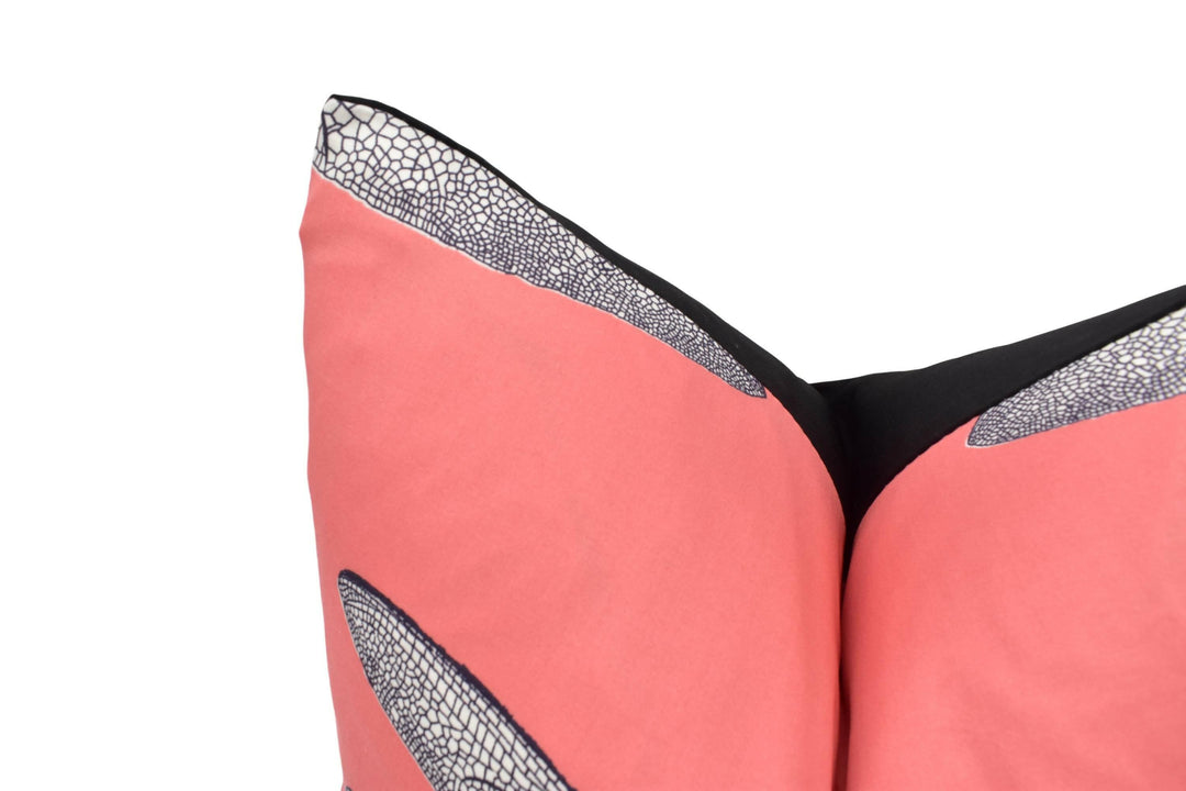 Harlequin - Demoiselle - Coral / Mint - Delicately Drawn Designer Dragonfly Cushion Cover - Luxury Throw Pillow - Handmade Home Decor.