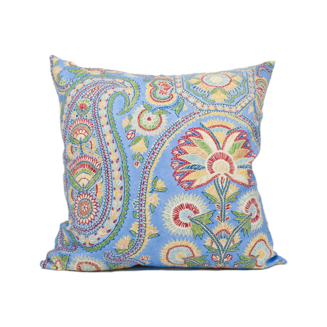 Brunschwig and Fils - Saraya Print - Cornflower - Grand Paisley Pattern Floral Cushion Cover - Handmade Throw Pillow - Designer Home Décor.