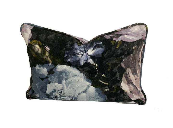 Clarke &amp; Clarke - Floretta - Blush / Charcoal - Stunning Luxurious Floral Cushion Cover Throw Pillow Designer Home Decor.