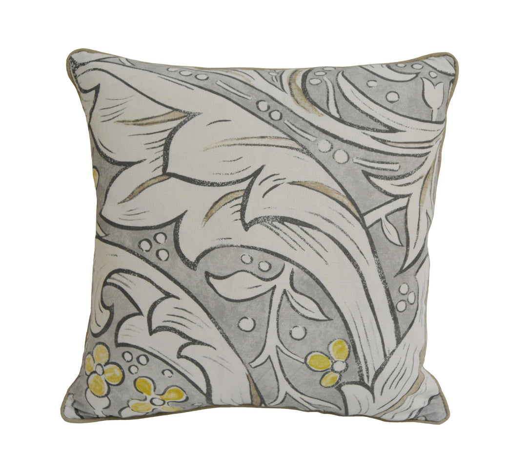 William Morris - Pure Bachelors Button - Horned Poppy Grey - Cushion Cover Throw Pillow Designer Home Decor.