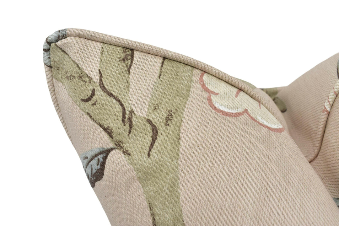 Zoffany - Eleonora Print - Tuscan Pink - Elegant Romantic Designer Cushion Cover - Swedish Inspired Pillow Cover - Pink Custom Floral Pillow.