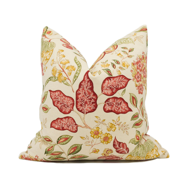 Sanderson - Madagascar - Gold / Red - Stunning Designer Cushion Cover Home Decor Throw Pillow.