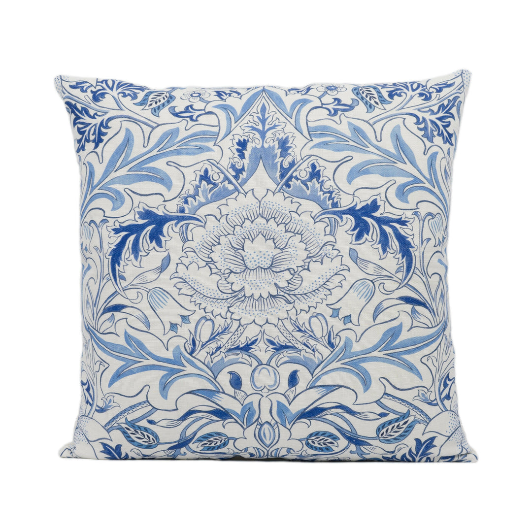 William Morris - Simply Severn - Woad - Elegant Floral Damask Designer Cushion Cover - Handmade Throw Pillow - Luxury Home Decor.