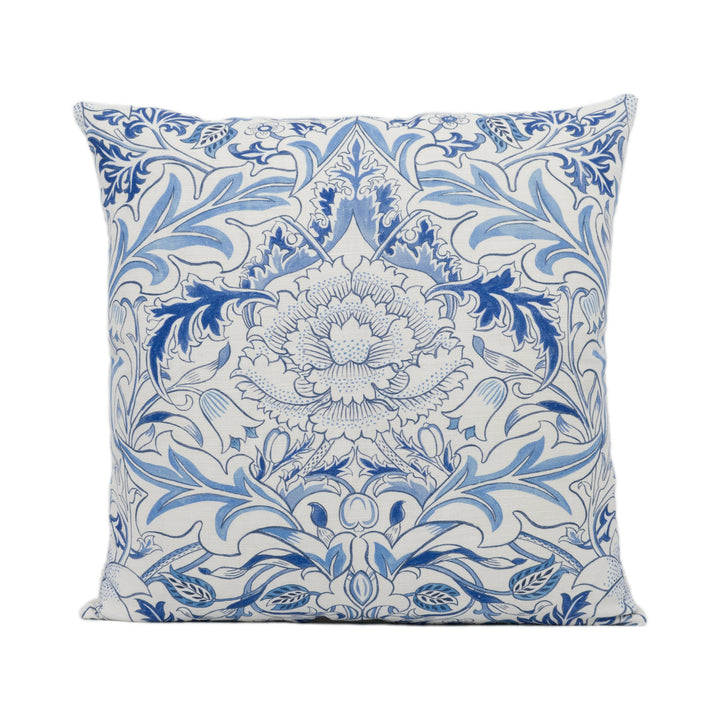 William Morris - Simply Severn - Woad - Elegant Floral Damask Designer Cushion Cover - Handmade Throw Pillow - Luxury Home Decor.