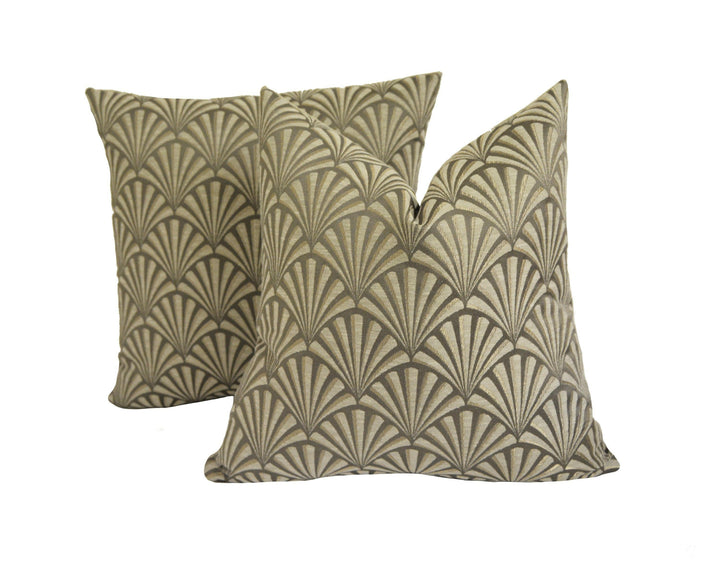 Clarke and Clarke - Chrysler - Mocha - Stunning Art Deco Designer Cushion Cover Throw Pillow.