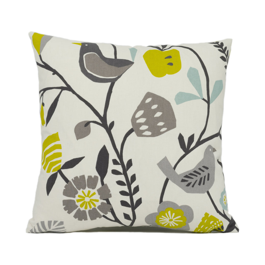 Clarke & Clarke x Studio G - Folki - Chartreuse / Charcoal - Funky Fun Cushion Cover - Designer Home Décor - Handmade Throw Pillow