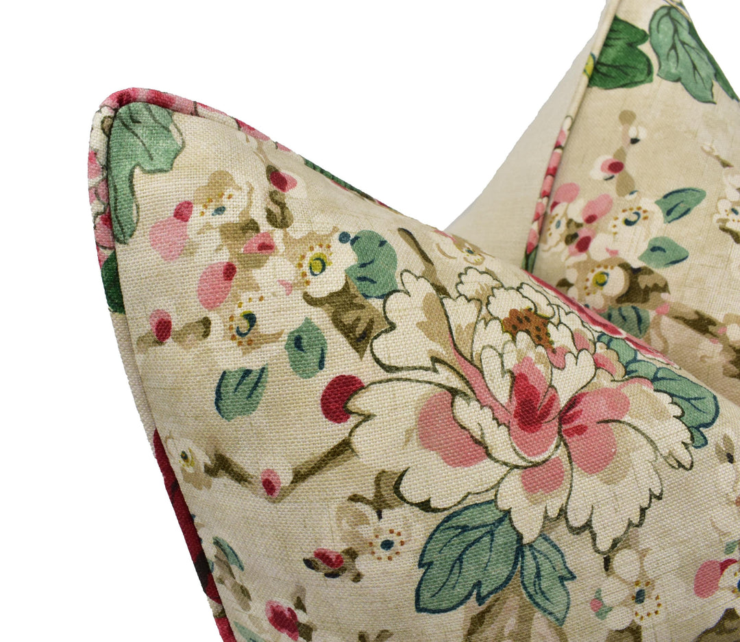 Colefax and Fowler - Jardine - Red / Green - Chinoiserie Bird And Peony