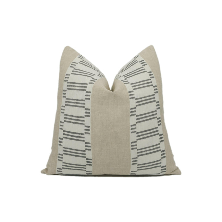 Anna French x Thibaut - Japonic Stripe - Grey - Chic Elegant Striped Cushion Cover - Handmade Throw Pillow - Designer Home Décor.