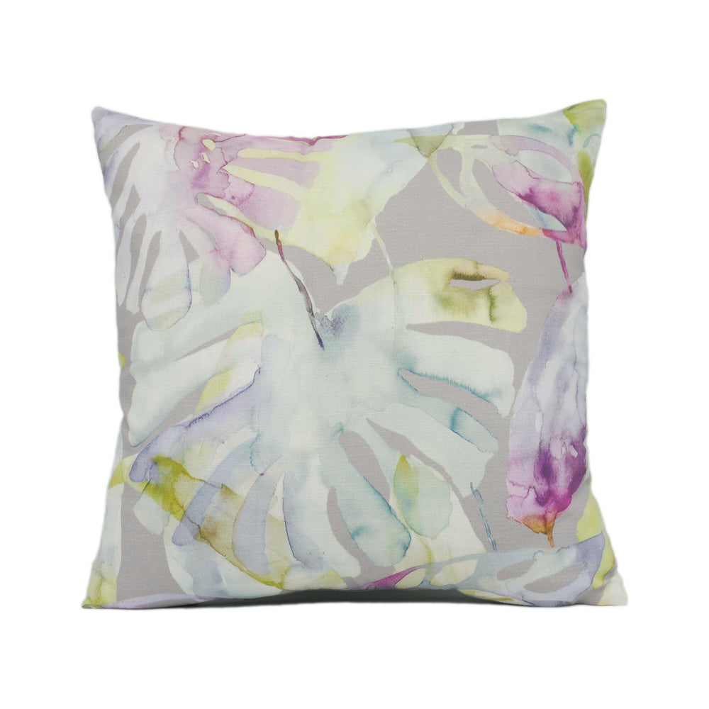 Voyage - Salvador - Summer - Watercolour Botanical Monstera Leaf Cushion Cover - Handmade Throw Pillow - Designer Home Décor.