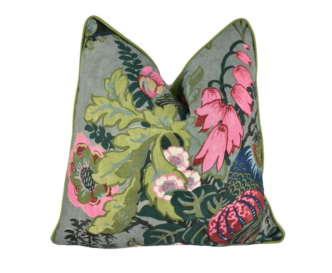 Anna French x Thibaut - Fairbanks - Savoy Collection - Grey - Stunning Floral Cushion Cover - Handmade Pillow Throw Luxury Home Decor.