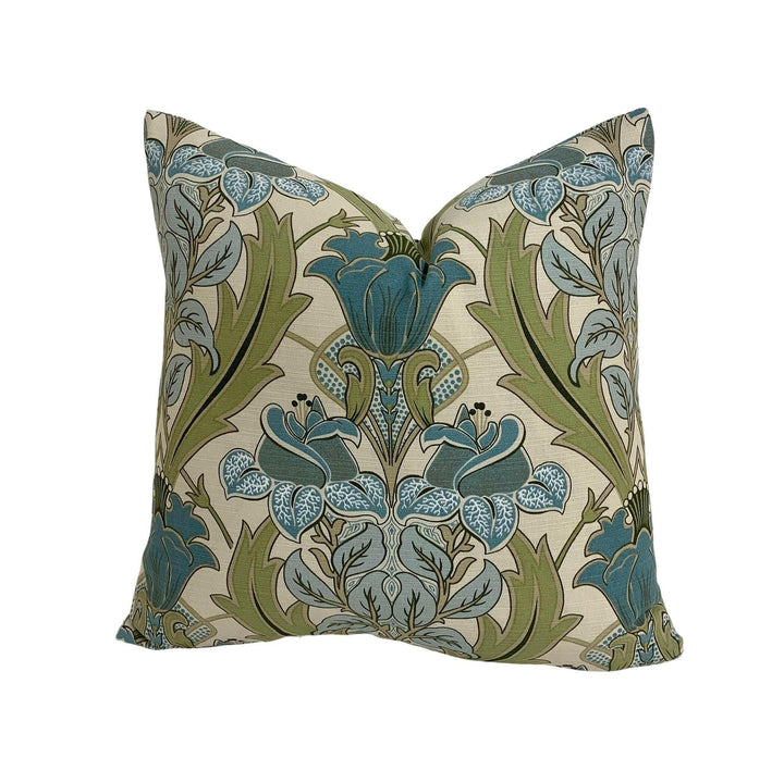 ILiv - Acanthus - Cornflower - Stunning Art Deco Designer Cushion Cover Home Decor Throw Pillow.
