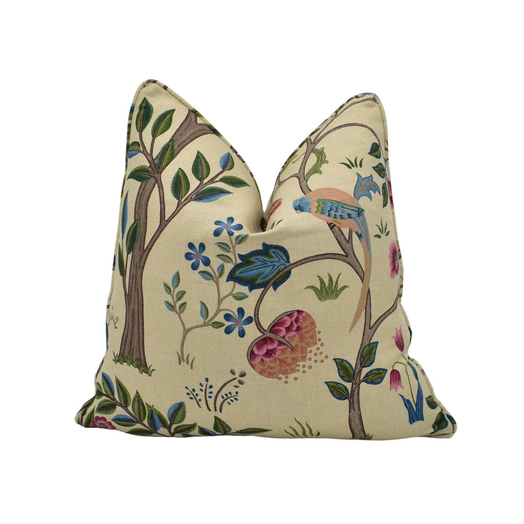 William Morris - Kelmscott Tree - Woad / Wine - Beautiful Heritage Classic English Designer Cushion Cover - Luxury Handmade Throw Pillow.