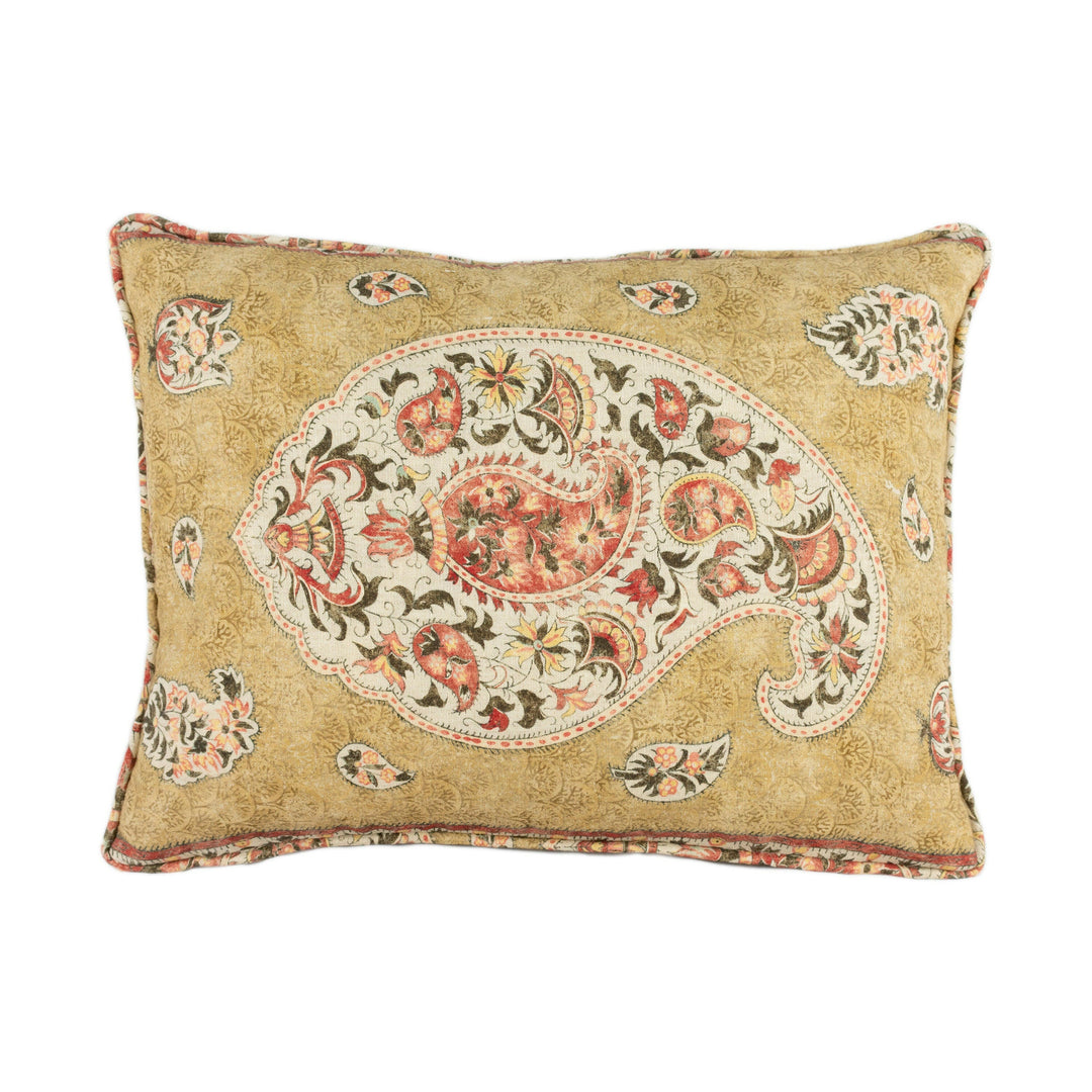 GP & J Baker - Coromandel - Tobacco - Intricately Detailed Kashmir Paisley Designer Cushion Cover - Luxury Throw Pillow - Handmade Home Deco.
