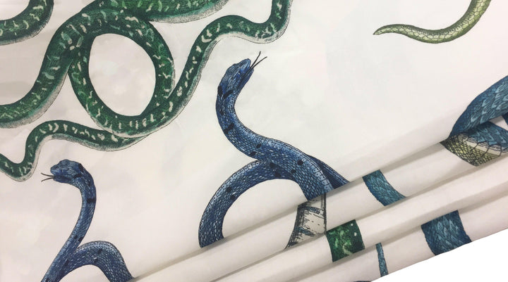 Schumacher - Giove -  Emerald & Sapphire -  Made To Measure Professionally Made Roman Blind.