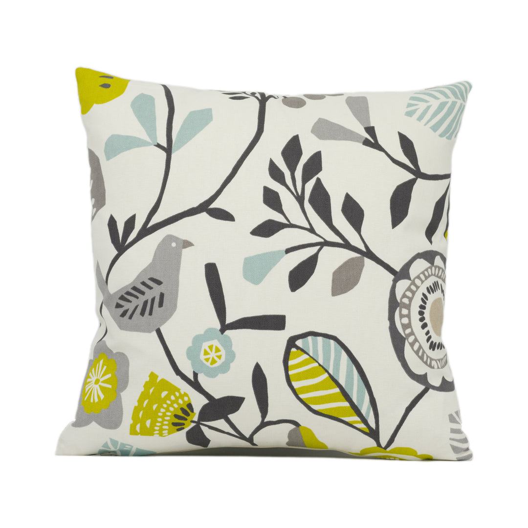 Clarke & Clarke x Studio G - Folki - Chartreuse / Charcoal - Funky Fun Cushion Cover - Designer Home Décor - Handmade Throw Pillow