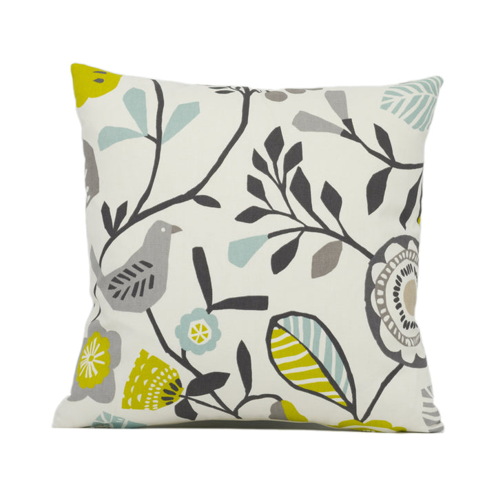 Clarke & Clarke x Studio G - Folki - Chartreuse / Charcoal - Funky Fun Cushion Cover - Designer Home Décor - Handmade Throw Pillow