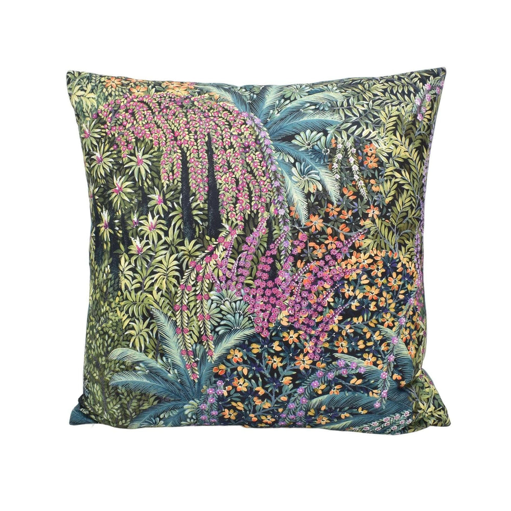 Cole & Son -  Cascade Linen Union - Teal and Viridian - Effervescent Radiant Foliage Designer Cushion Cover - Luxury Throw Pillow - Handmade.