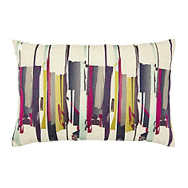 Harlequin - Zeal - Old Navy / Aqua / Lime / Magenta - Abstract Embroidered Brushstrokes Designer Cushion Cover Luxury Throw Pillow Handmade.