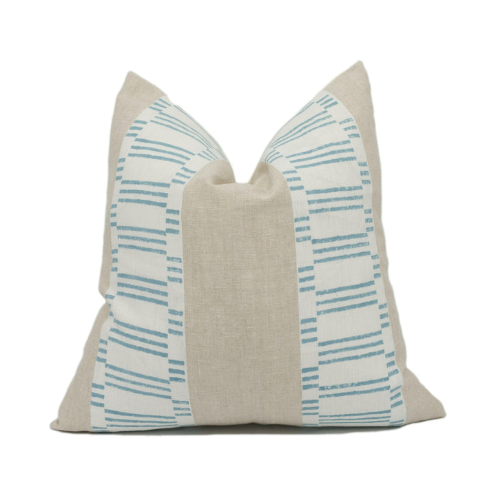 Anna French x Thibaut - Japonic Stripe - Robin's Egg - Chic Elegant Striped Cushion Cover - Handmade Throw Pillow - Designer Home Décor.