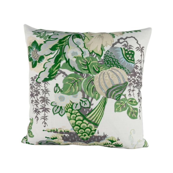 Anna French x Thibaut - Fairbanks - Savoy Collection - Green and White - Stunning Floral Cushion Cover - Handmade Pillow Throw Luxury Home.