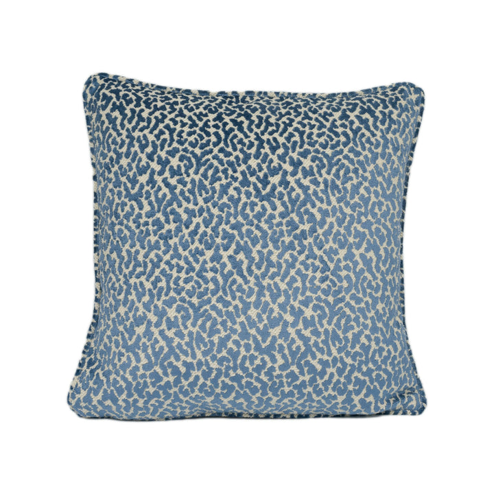 Manuel Canovas - Tobago - Celeste - Lush Animal Print Inspired Self Piped Velvet Cushion Cover - Handmade Throw Pillow - Designer Home Décor.