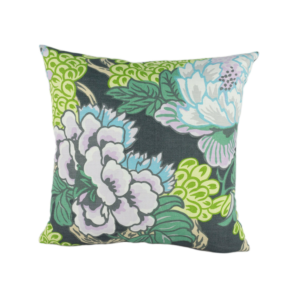 Thibaut - Honshu - Grey - Large Scale Floral Japanese Garden Designer Cushion Cover - Luxury Throw Pillow - Handmade Home Decor.