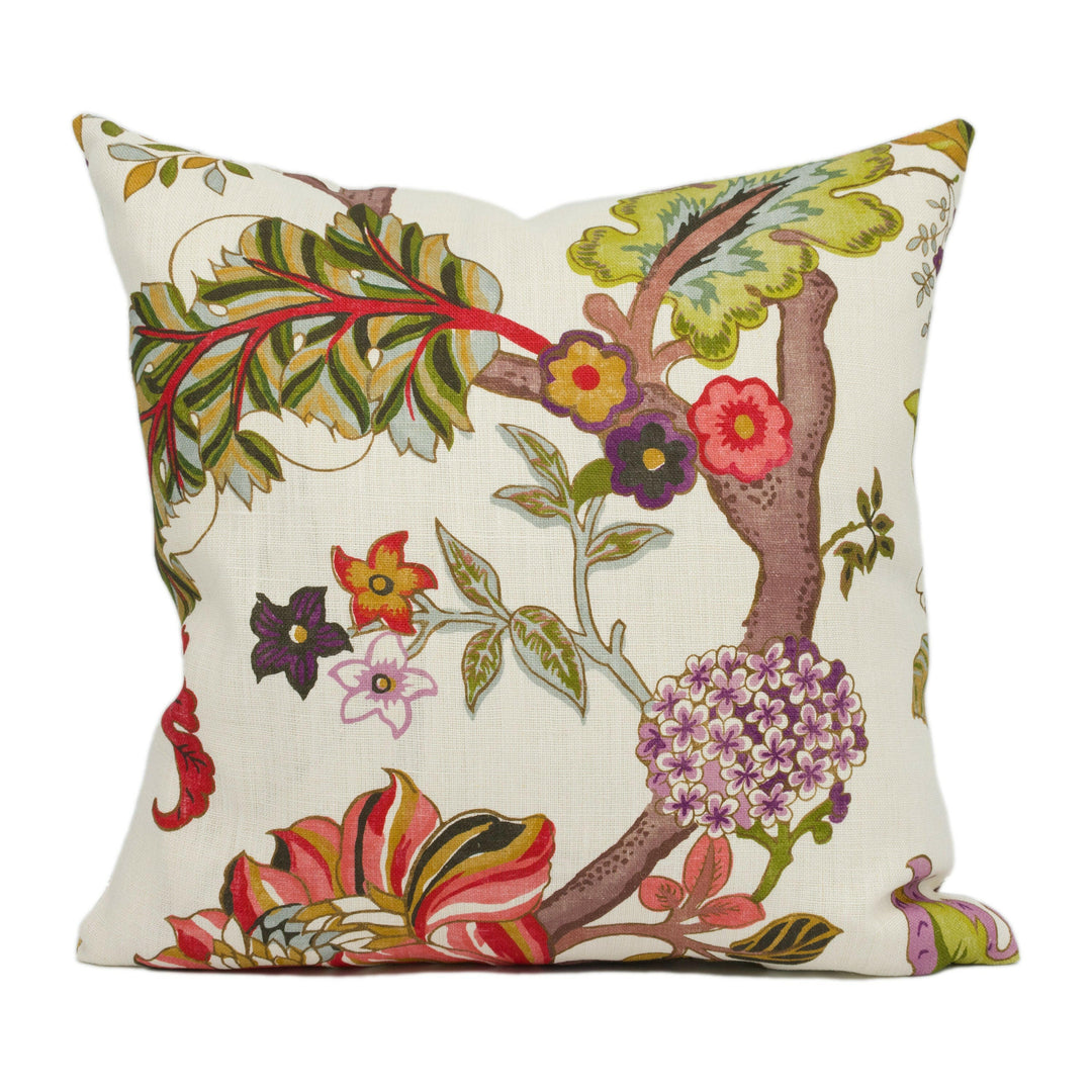 Sanderson - Fusang Tree - Cinnabar Red - Cushion Cover Throw Pillow Designer Home Decor.