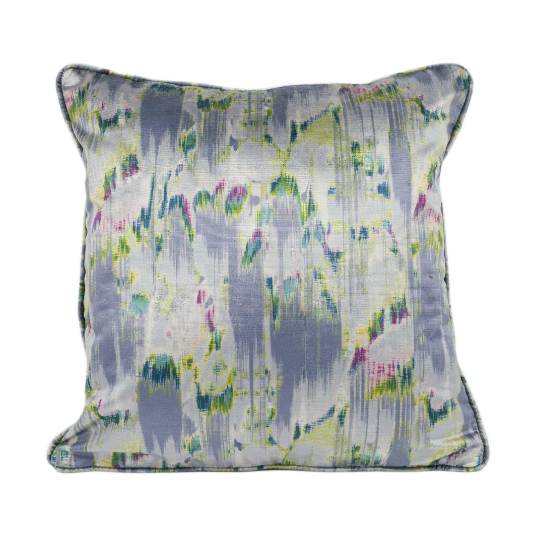 Panaz - Solaris - Cornflower - Subtle Feathered Abstract Velvet Cushion Cover - Handmade Throw Pillow - Designer Home Décor.