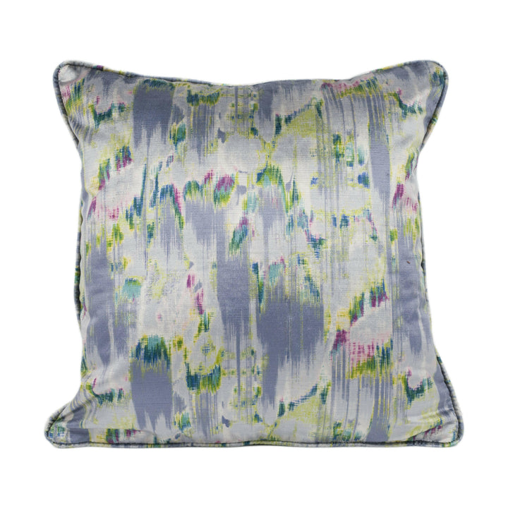 Panaz - Solaris - Cornflower - Subtle Feathered Abstract Velvet Cushion Cover - Handmade Throw Pillow - Designer Home Décor.