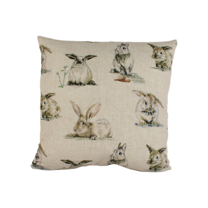 Clarke & Clarke x Studio G - Rabbits - Linen - Stunning Designer Cushion Cover Home Décor Throw Pillow.