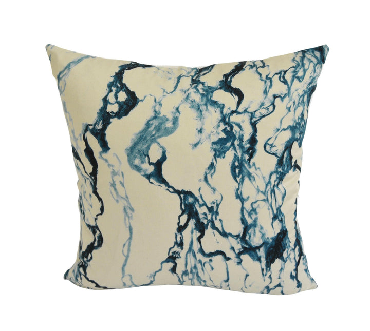 Pierre Frey - Portor - Bleu - Blue White Marble Designer Cushion Cover - Modern Desgn Throw Pillow - Ink Splash Pillow Cover - Custom Decor.