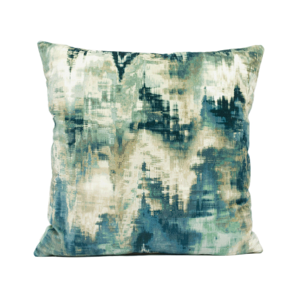Harlequin - Distortion - Adriatic / Ink / Parchment - Plush Velvet Cushion Cover Handmade Throw Pillow Designer Home Décor.