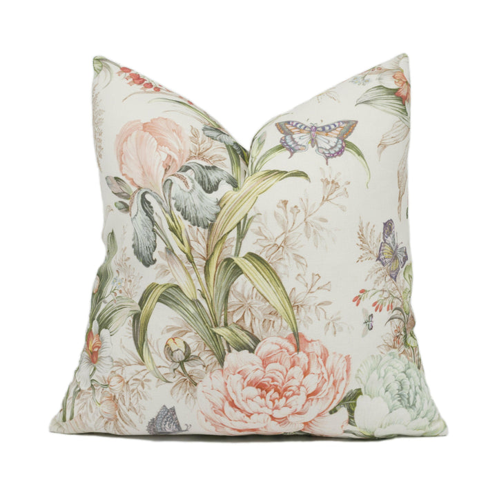Prestigious - Hot House - Peach Blossom - Whimsical Floral Cushion Cover - Handmade Throw Pillow - Designer Home Décor.