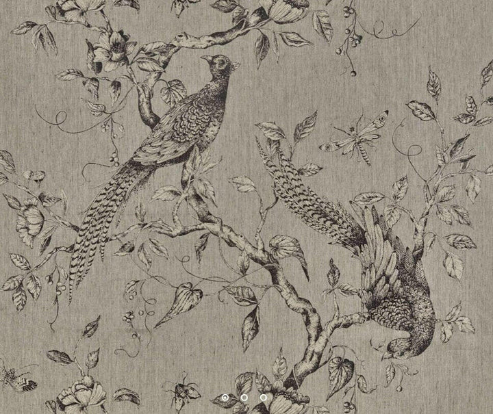 Zoffany - Darnley Toile - Empire Grey - Stunning Sophisticated Metallic Bird Cushion Cover - Handmade Throw Pillow Designer Home Decor.