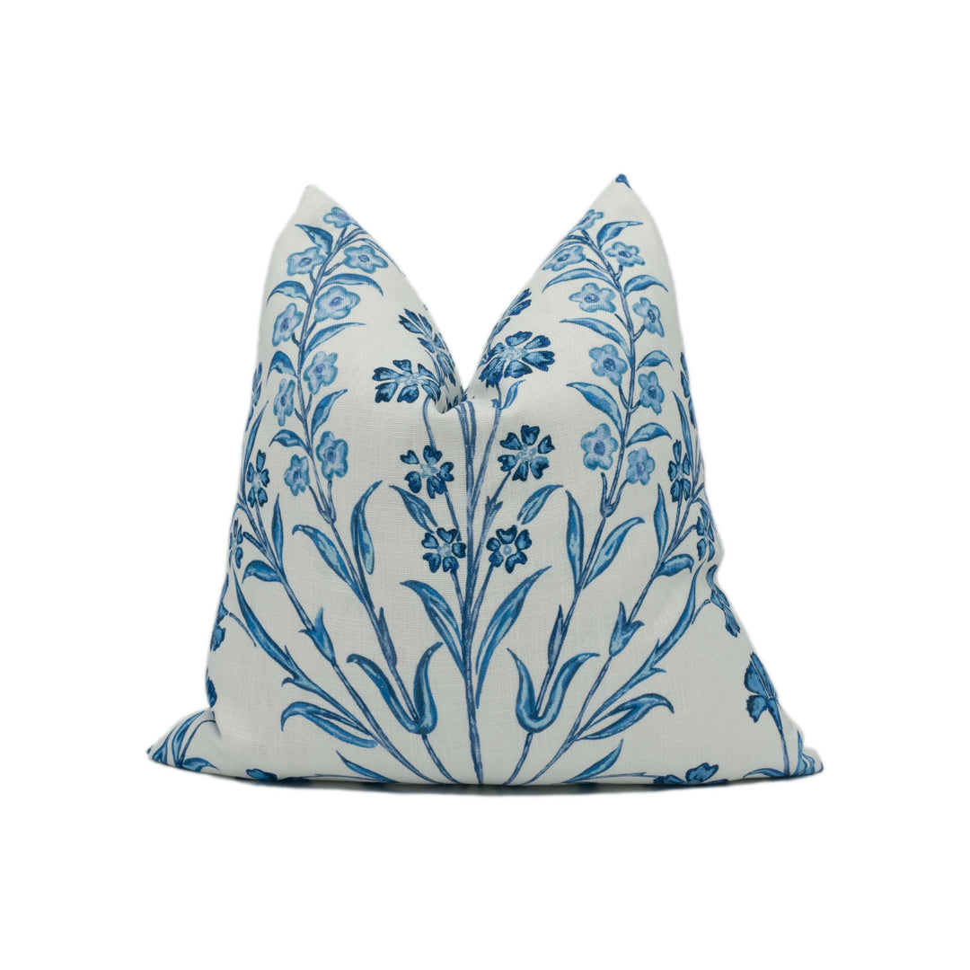 Nina Campbell - Ashdown Chelwood - Blue / Ivory - Classic Floral Cushion Cover - Handmade Throw Pillow - Designer Home Décor.