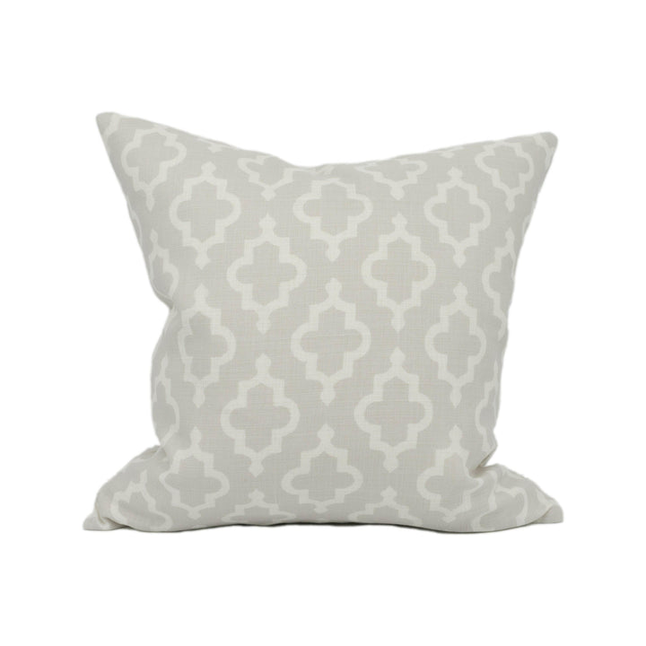 Schumacher - Jake - Soft Grey - Moroccan Inspired Geometric Cushion Cover Handmade Throw Pillow Designer Home Décor.