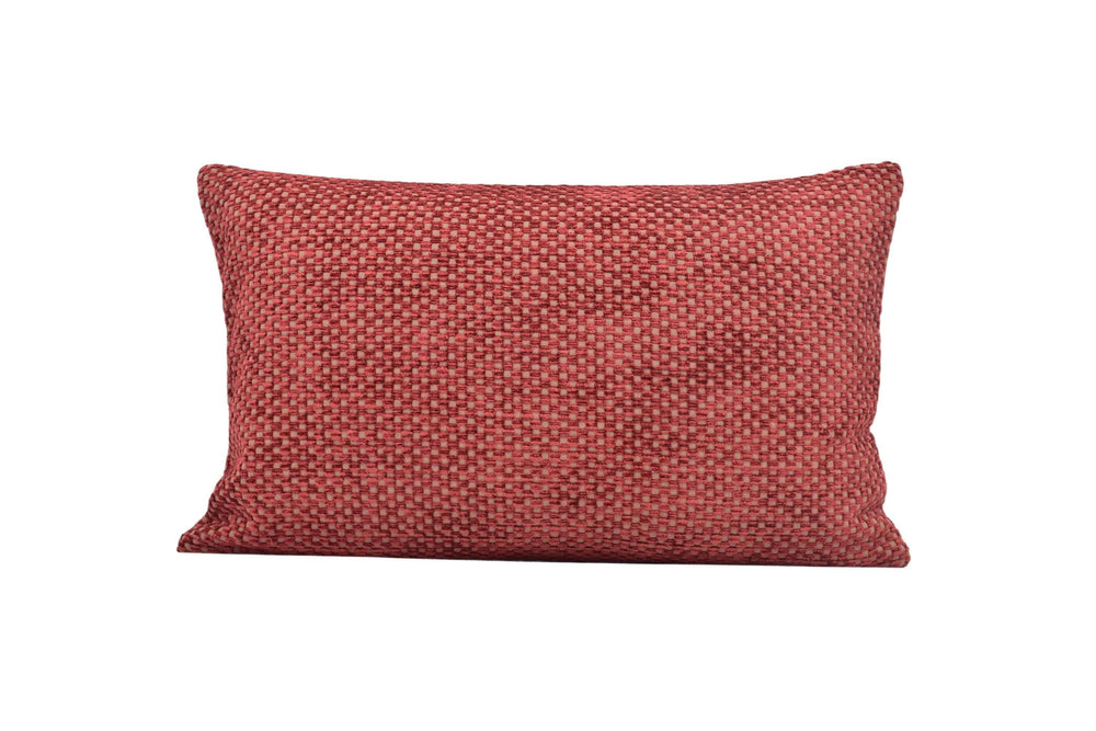Colefax and Fowler - Quadretto - Red - Luxurious Slubby Chenille Cushion Cover - Alluring Soft Velvet Throw Pillow - Custom Designer Pillow.