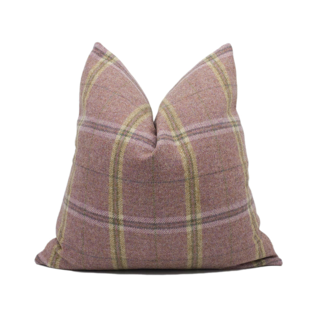 Abraham Moon - Nevis - Wild Rose - 100% Wool Cushion Cover - Designer Plaid Pillow Cover - Handmade Custom Abraham Moon Pillow.
