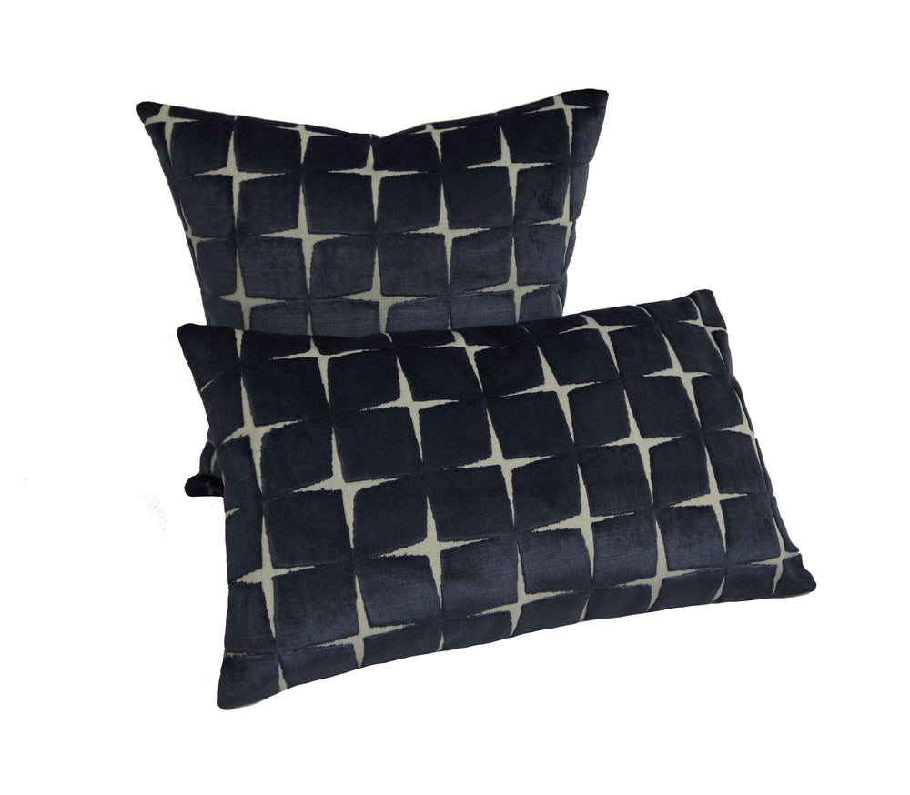 Harlequin - Issoria - Midnight - Glamorous Designer Cut Velvet Cushion Cover Throw Pillow Handmade Home Decor.