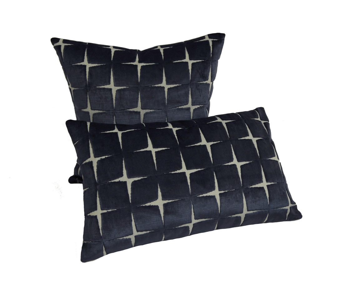 Harlequin - Issoria - Midnight - Glamorous Designer Cut Velvet Cushion Cover Throw Pillow Handmade Home Decor.