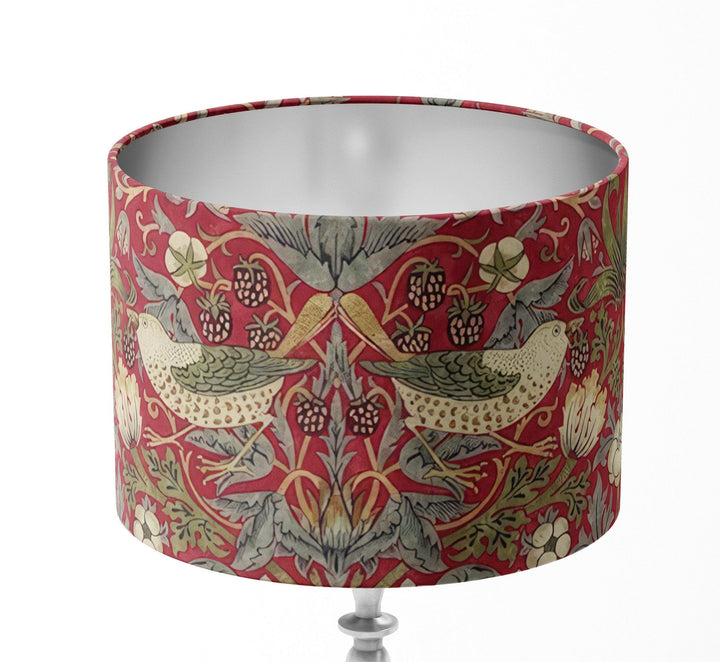 William Morris - Strawberry Thief - Crimson / Slate - Lampshade Stunning Handmade.