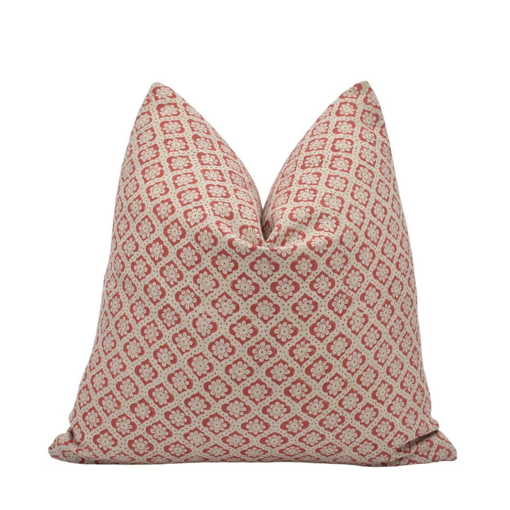 GP & J Baker - Indus Flower - Red - Indian Inspired Small Scale Floral Cushion Cover - Handmade Throw Pillow - Designer Home Décor.