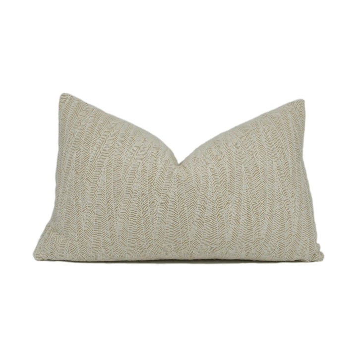 Sanderson - Beckett - Chalk / Taupe - Rustic Embroidered Herringbone Cushion Cover - Handmade Throw Pillow - Designer Home Décor.