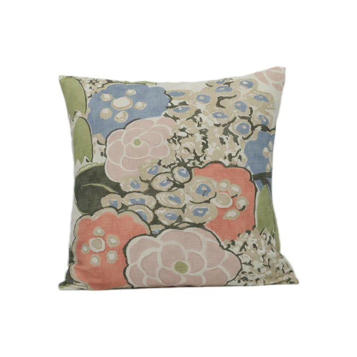 Thibaut - Anna French - Laura - Blush and Green - Bold Vintage Designer Floral Cushion Cover - Luxury Throw Pillow - Handmade Home Décor.