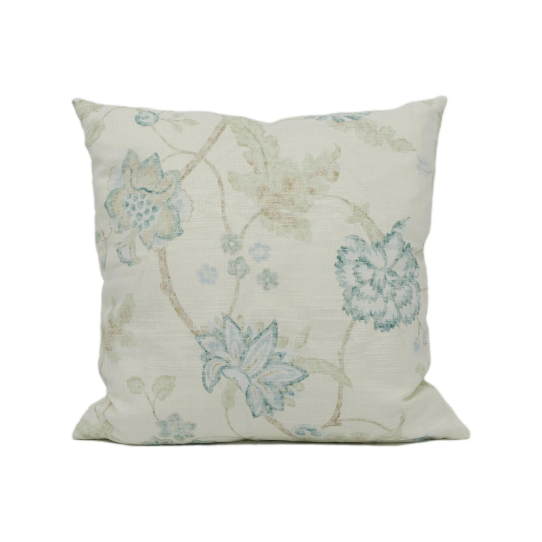Lee Jofa - Avignon - Aqua / Sage - Sophisticated Floral Cushion Cover - Handmade Throw Pillow - Designer Home Décor.