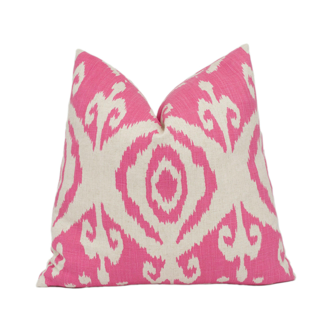 Andrew Martin - Volcano - Paradise - Bold Vibrant Ikat Print Cushion Cover - Handmade Throw Pillow Designer Home Décor.