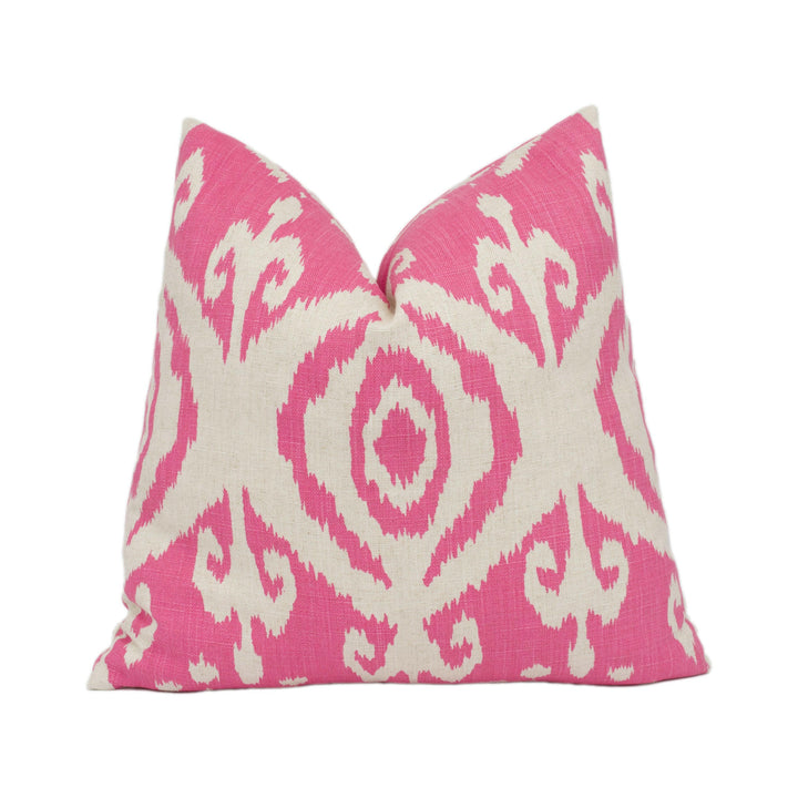 Andrew Martin - Volcano - Paradise - Bold Vibrant Ikat Print Cushion Cover - Handmade Throw Pillow Designer Home Décor.