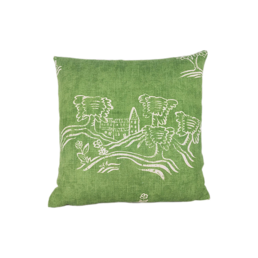 Andrew Martin - Friendly Folk - Basil Green - Vibrant English Folklore Inspired Designer Cushion Cover - Luxury Throw Pillow - Handmade Home.